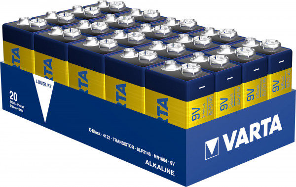VARTA LONGLIFE Batterie E-Block (9V-Block) 20er