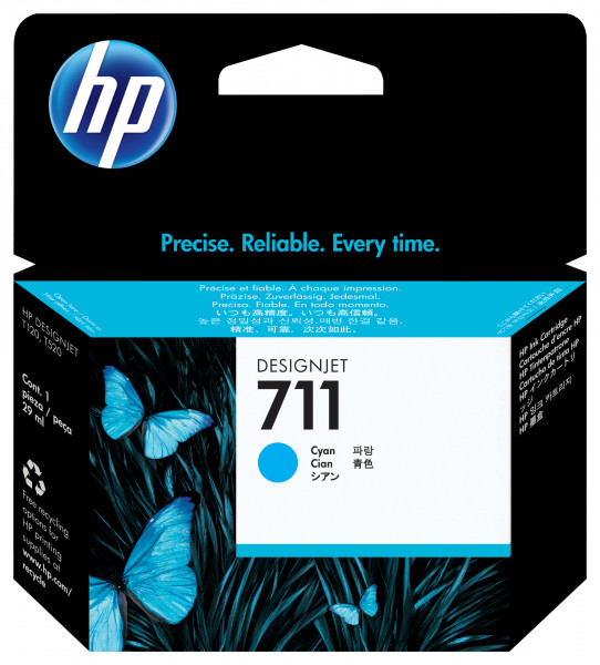 HP 711 Cyan DesignJet Tintenpatrone, 29 ml