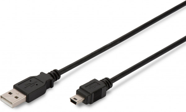 ASSMANN USB 2.0 Kabel Typ A-mini B (5pin) 1.8m USB 2.0 sw.