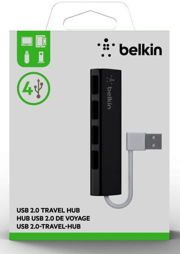 Belkin USB 2.0 HUB, 1:4, SLIM, Passiv, Schwarz