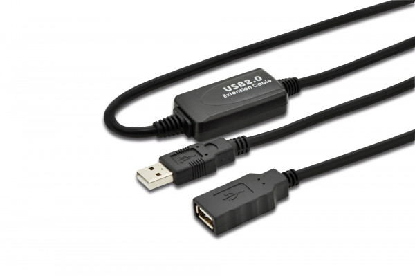 DIGITUS USB 2.0 Aktives Verlängerungskabel 10m schwarz