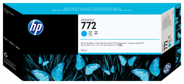 HP 772 Cyan DesignJet Druckerpatrone, 300 ml