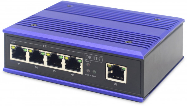 DIGITUS Industrieller 5-Port Fast Ethernet Switch