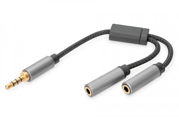 DIGITUS Audio Headset Adapter, 3,5 mm Klinke/2x 3,5 mm Buchse