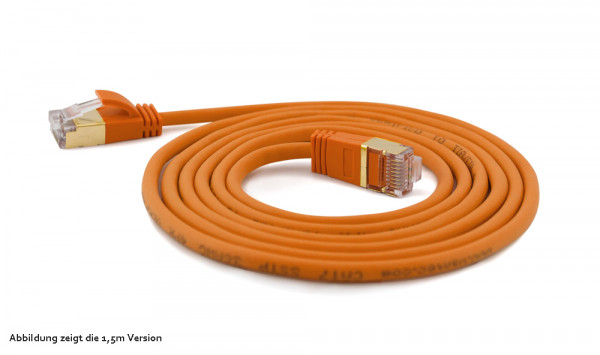 wantecWire Patchkabel CAT7 extradünn SSTP orange 0,50m