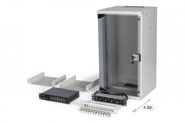 DIGITUS Netzwerk-Set SOHO PRO, 254 mm 10" - 12HE, 315 x 300mm
