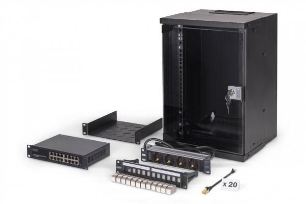 DIGITUS Netzwerk-Set SOHO PRO, 254 mm 10" - 9HE, 315 x 300 mm