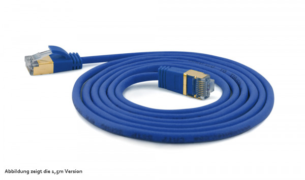 wantecWire Patchkabel CAT7 extradünn SSTP blau 0,20m