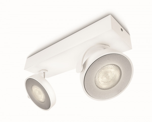 Philips Clockwork LED Spot 2flg 1000lm WarmGlowDimmen Weiß