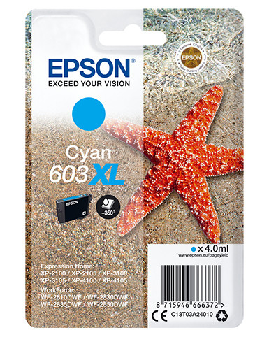 Epson Tintenpatrone 603XL Cyan (4,0ml)