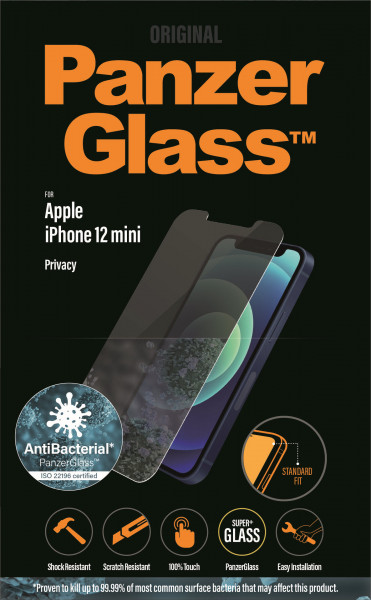 PanzerGlass iPhone 12 Mini Privacy Antibakt., Standard Fit