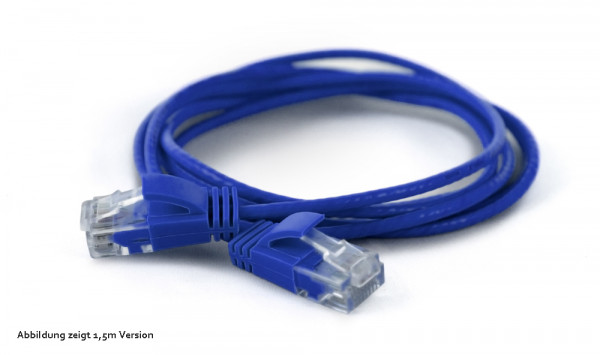 wantecWire Patchkabel CAT6A (rund 2,8mm) UTP blau 1,50m