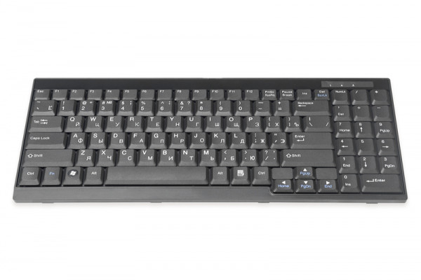 DIGITUS Tastatur für TFT-Konsolen schwarz, Kabel,russisch