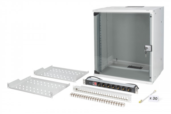 DIGITUS Netzwerk-Set SOHO PRO, 483 mm 19" - 12HE, 540 x 400mm