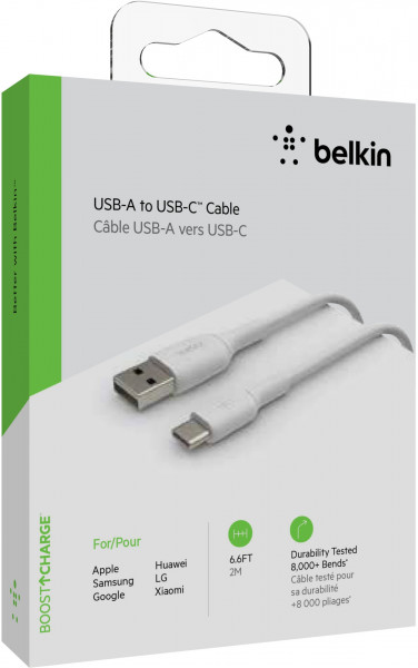 Belkin USB-C/USB-A Kabel PVC, 2m, weiß