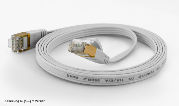 wantecWire Patchkabel CAT6A extraflach FTP weiss 5,0m