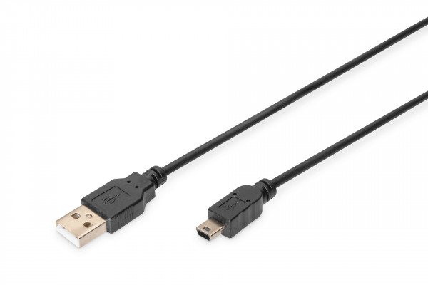 DIGITUS USB 2.0 Anschlusskabel, Typ A - mini B (5pin) 1.8m