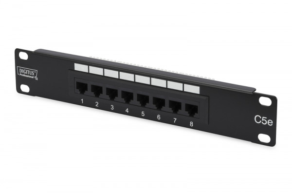 DIGITUS CAT 5e,Klasse D Patch Panel, 8 port, ungeschirmt, sw