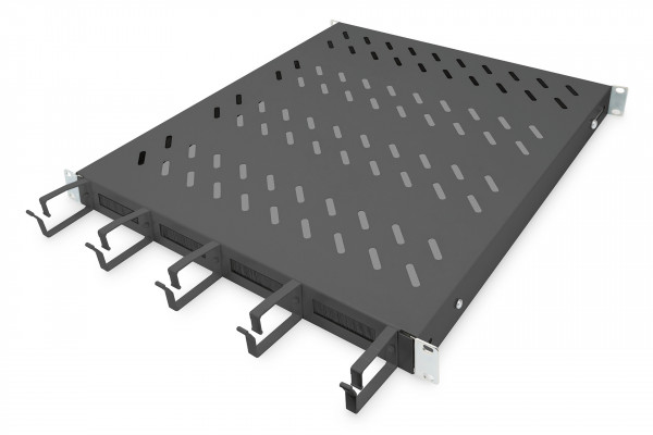 DIGITUS Fachboden mit Kabelführung, 800mm, schwarz