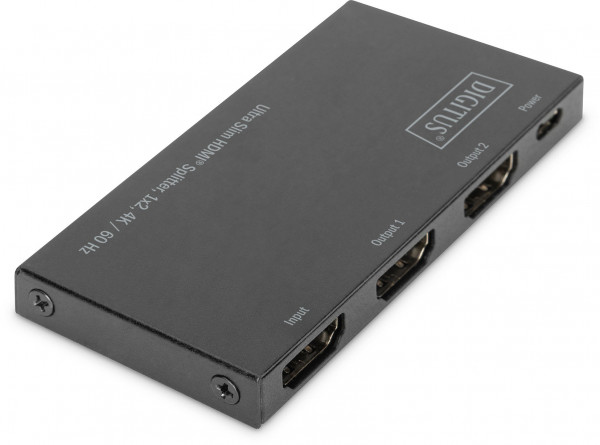 DIGITUS Ultra Slim HDMI Splitter 1x2 4K/60Hz Micro USB Power