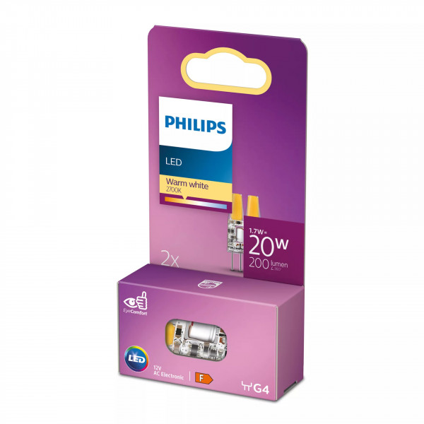 Philips LED Standard Brenner 20W G4 WW 12V ND 2SRT6 2er P.