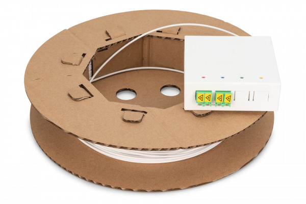 DIGITUS Fttx Installationskit, 4-Faser, LC/APC Stecker, L=50m