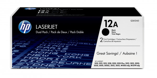 HP 12A 2er-Pack Schwarz Original LaserJet Tonerkartuschen