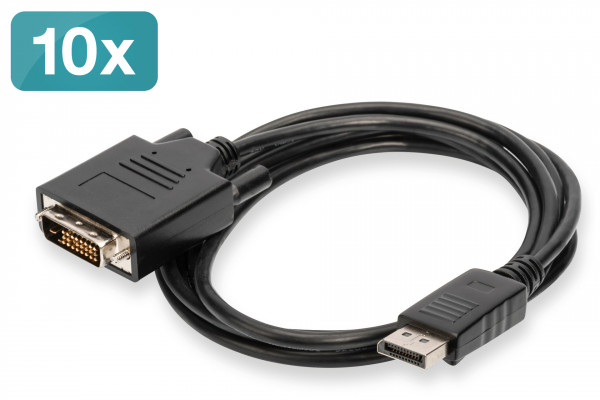 DIGITUS 10er DisplayPort Adapterkabel, DP - DVI 2m