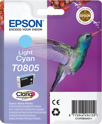 Epson Tintenpatrone T080 hell Cyan (7,4ml)