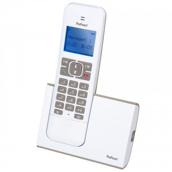 PROFOON PDX-8400TE - DECT-Telefon mit 1 Mobilteil, weiß/taupe