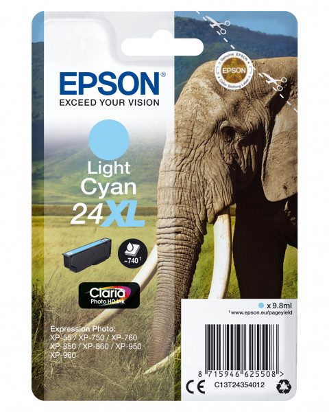 Epson Tintenpatrone 24XL hell Cyan (9,8ml)