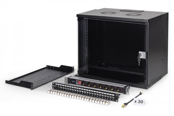 DIGITUS Netzwerk-Set SOHO PRO, 483 mm 19" - 9HE, 540 x 400 mm