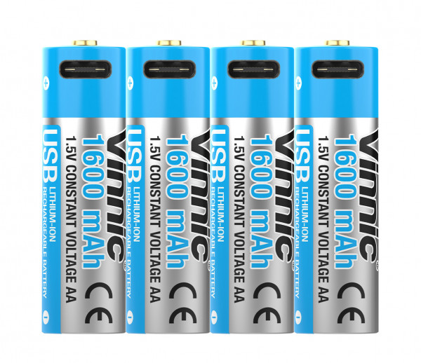 Vinnic Rechargeable Akku AA USB Type-C, 4pcs