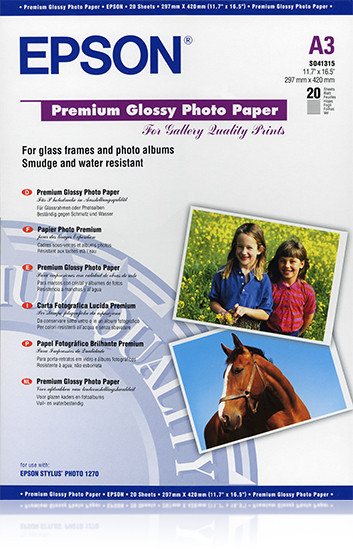 Epson Fotopapier Premium glänzend C13S041315 (A3-20 Blatt)