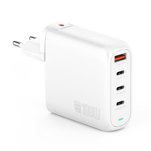 4smarts Ladegerät GaN Flex Pro 100W 3 USB-C+1 USB-A, weiß