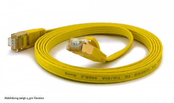 wantecWire Patchkabel CAT6A extraflach FTP gelb 2,0m