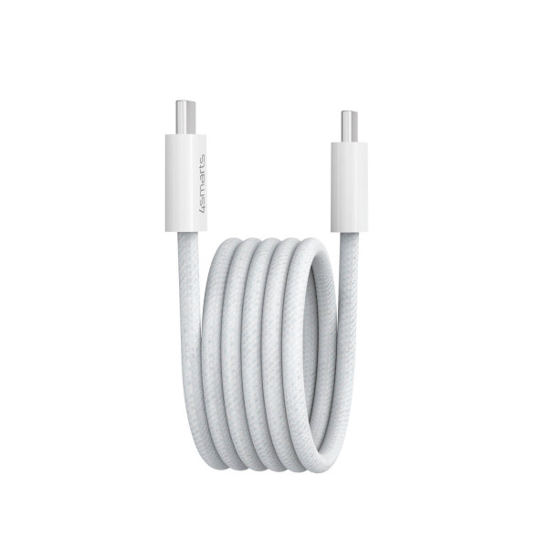 4smarts USB-C Magnetisches Kabel RollUp 1,5m, weiß