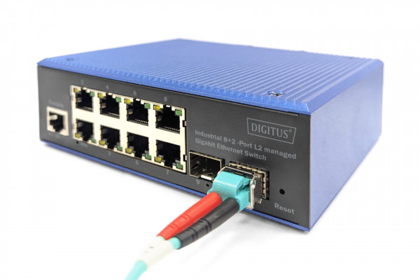 DIGITUS Industrial 8+2 Port L2 managed Gig Ethernet Switch