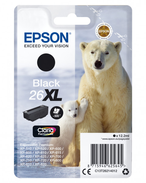 Epson Tintenpatrone 26XL Schwarz (12,2ml)