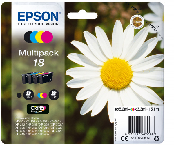 Epson Tintenpatronen Multipack 18 (4 Farben)