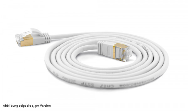 wantecWire Patchkabel CAT7 extradünn SSTP weiss 0,10m