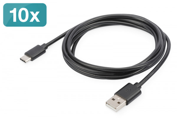 DIGITUS USB Type-C Anschlusskabelkabel, Type-C - A St/St, 1.8