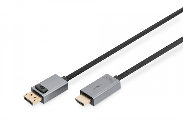 DIGITUS 4K DisplayPort Adapterkabel, DP - HDMI Typ A,1m