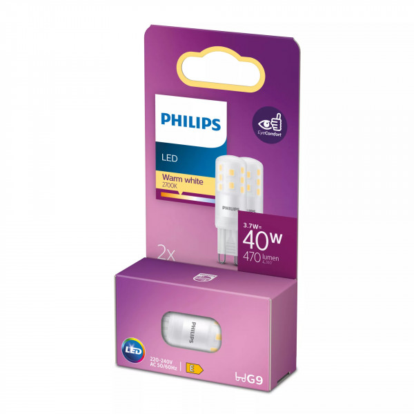 Philips LED Standard Brenner 40W G9 WW ND RF 2SRT6 2er P.