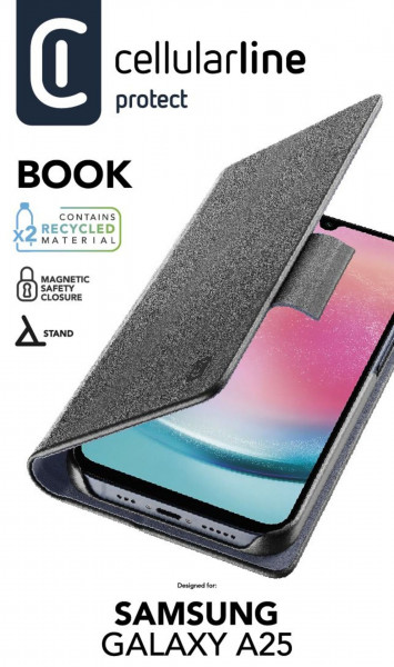 Cellularline Book Case für Samsung A25 5G Black