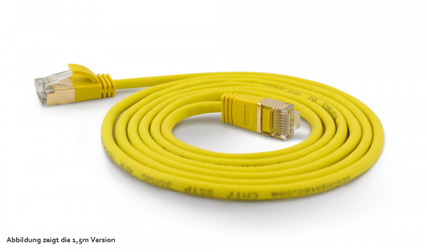 wantecWire Patchkabel CAT7 extradünn SSTP gelb 1,50m