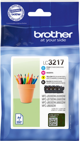 Brother Tintenpatronen LC-3217 Multipack (je 1x BK/M/C/Y)