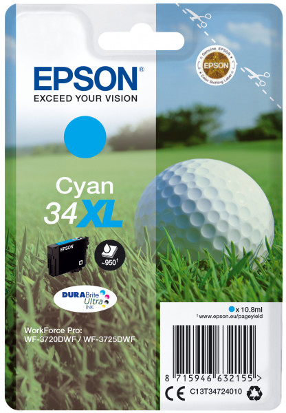 Epson Tintenpatrone 34XL Cyan (10,8ml)