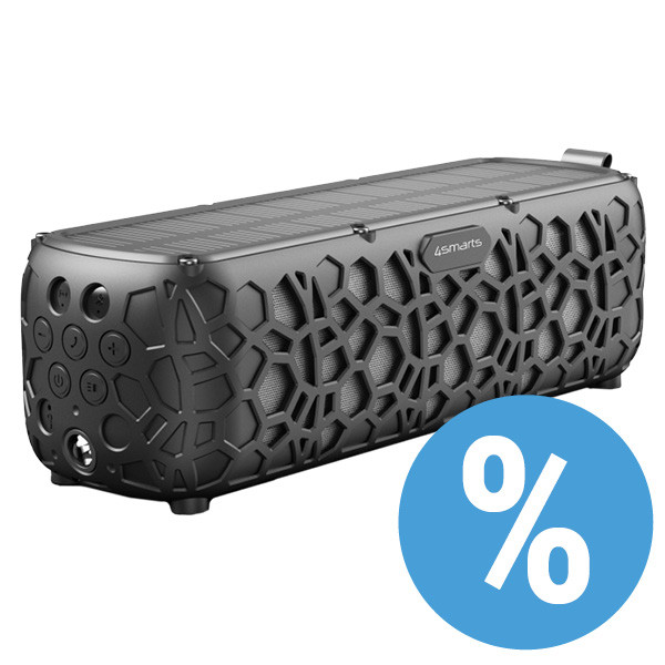 4Smarts Solar Stereo-Lautsprecher Endless Summer, schwarz