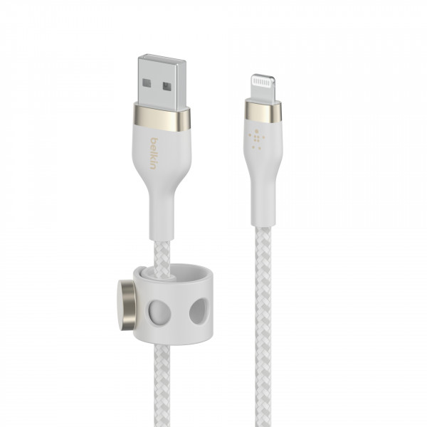 Belkin PRO Flex Lightning/USB-A Kabel, Apple zert., 1m, weiß